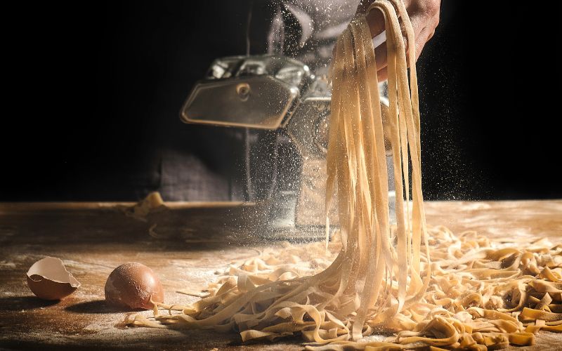 Fresh pasta with egg