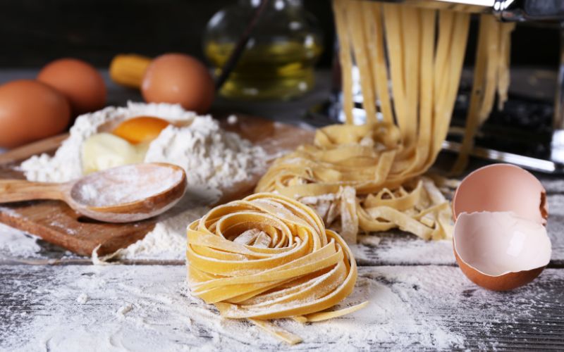 Fresh flour and egg pasta