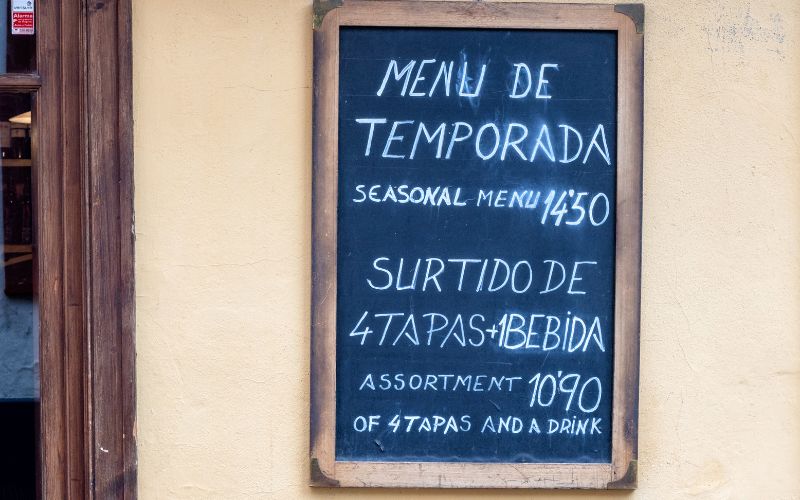 seville restaurant menu poster